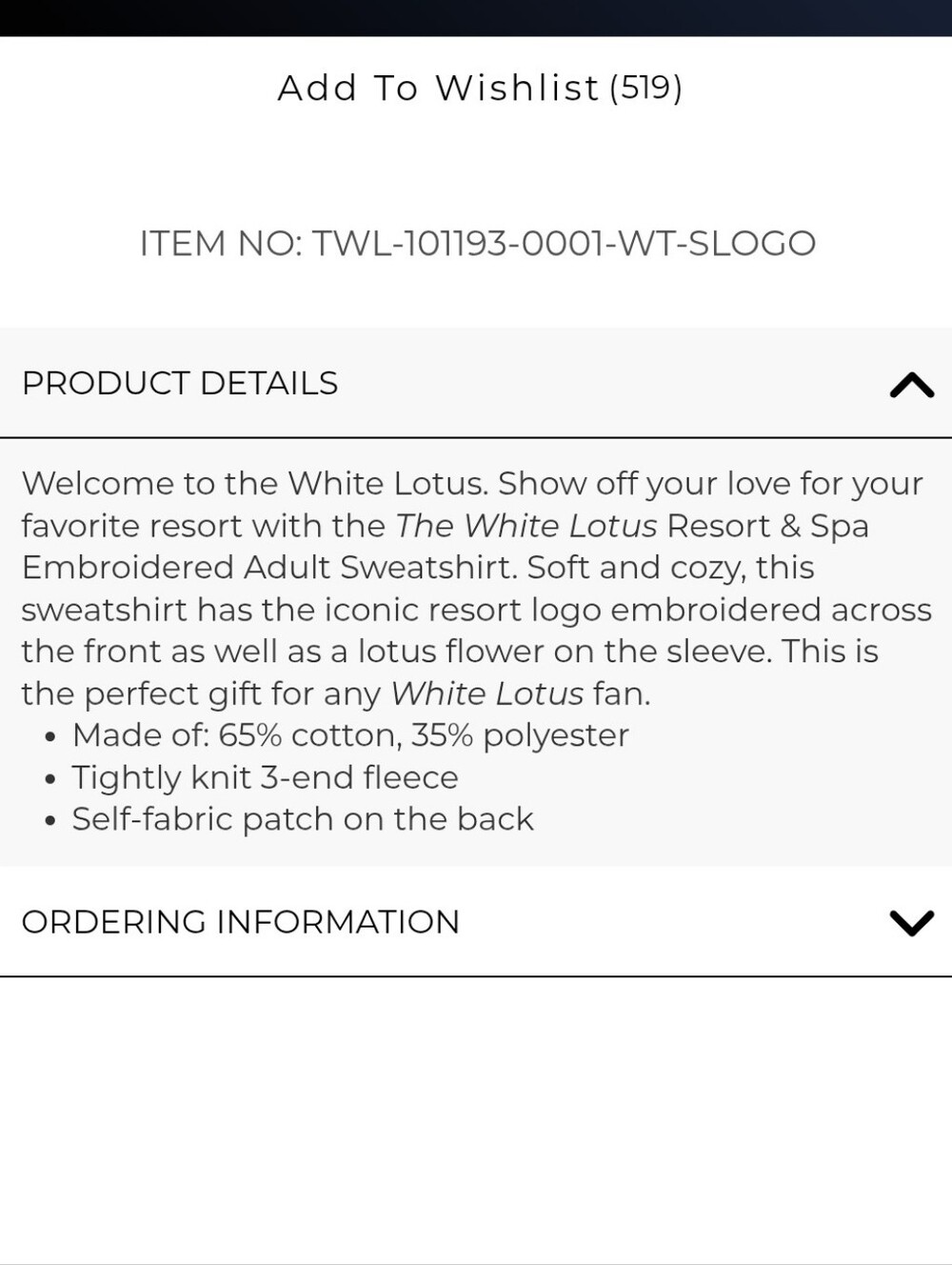The White Lotus HBO Sweatshirt - Picture 6 of 7
